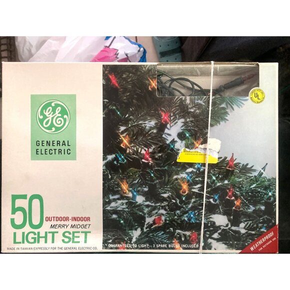 Vintage GE Merry Midget Outdoor Indoor Christmas Light In Box 4 Boxes 200 Light - Picture 1 of 9